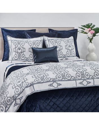 Velvet Coverlet Set - Navy